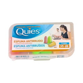 QUIES Bouchons d'oreilles en mousse couleurs assorties, 6 unités