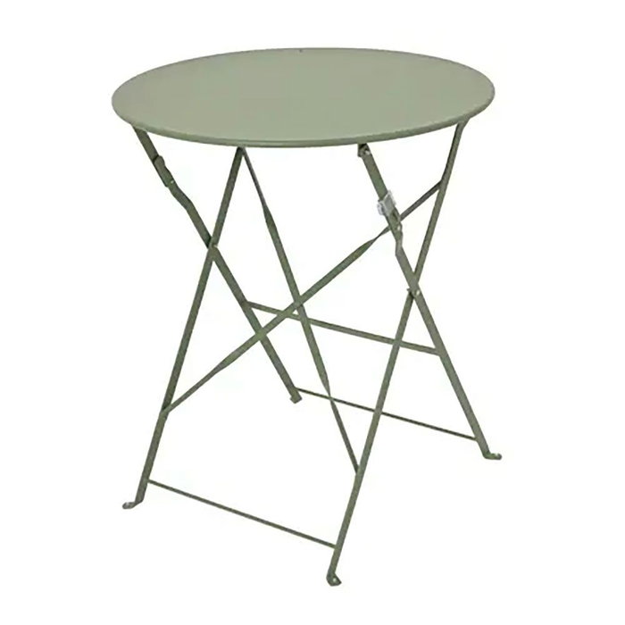 Outdoor Living By Decoris Table et 2 Chaises Pliantes Helsingborg en Acier Vert