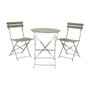 Outdoor Living By Decoris Table et 2 Chaises Pliantes Helsingborg en Acier Vert