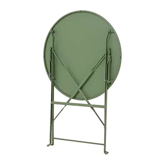 Outdoor Living By Decoris Table et 2 Chaises Pliantes Helsingborg en Acier Vert
