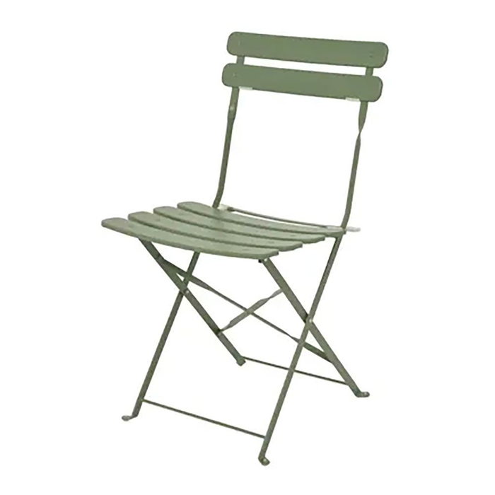 Outdoor Living By Decoris Table et 2 Chaises Pliantes Helsingborg en Acier Vert