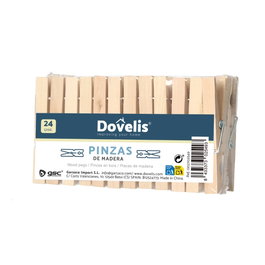 Dovelis Lot de 24 pinces à linge en bois