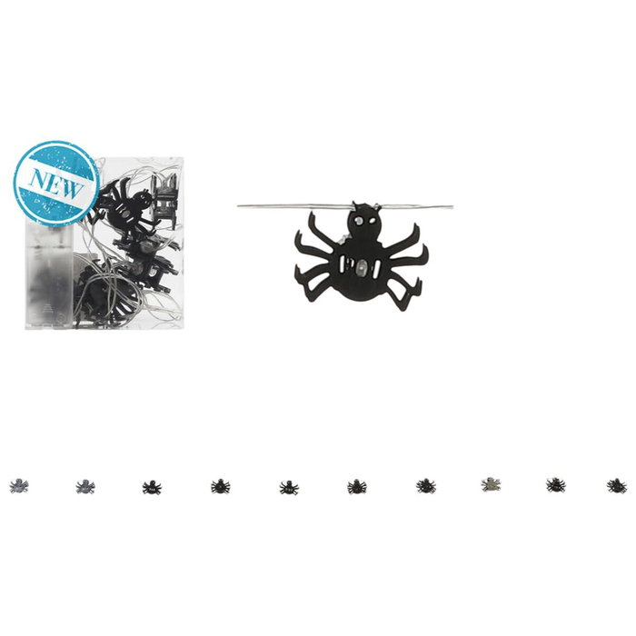 Guirlande d'araignées noires lumineuses de 165 cm Guirlande d'araignées noires lumineuses de 165 cm