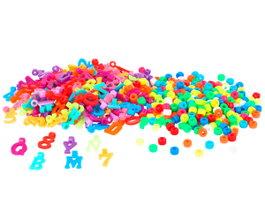 Innspiro Set de 2 Sacs de Perles en Plastique (Lettres, Chiffres et Cylindres)