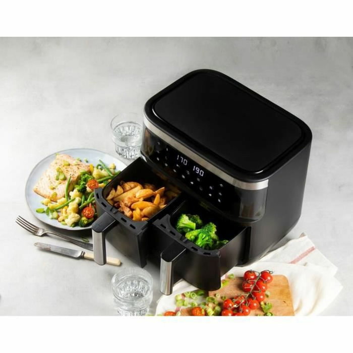 Domo DO537FR Friteuse à air chaud Double cuve 8 L Noir Domo DO537FR Friteuse à air chaud Double cuve 8 L Noir
