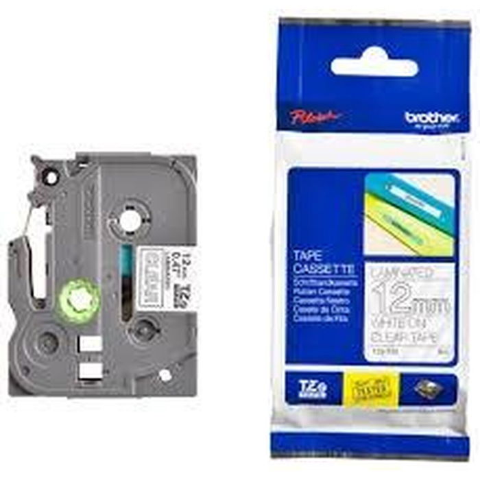 Brother Ruban d'étiqueteuse TZE-135 / TZE135 texte blanc sur fond transparent