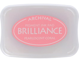 Tsukineko Tampon encreur BRILLIANCE coral perlado effet nacaré 95x65mm