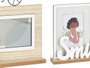 Giftdecor Porte-photos Double Smile 40x27x6 cm Bois MDF Marron Noir (Set de 6)