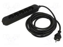 JONEX Rallonge réseau PRO 1,5m 5 prises noir
