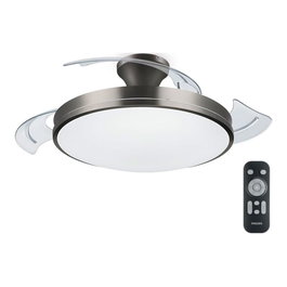 Philips Atlas Ventilateur de plafond LED Nickel 106 cm avec télécommande