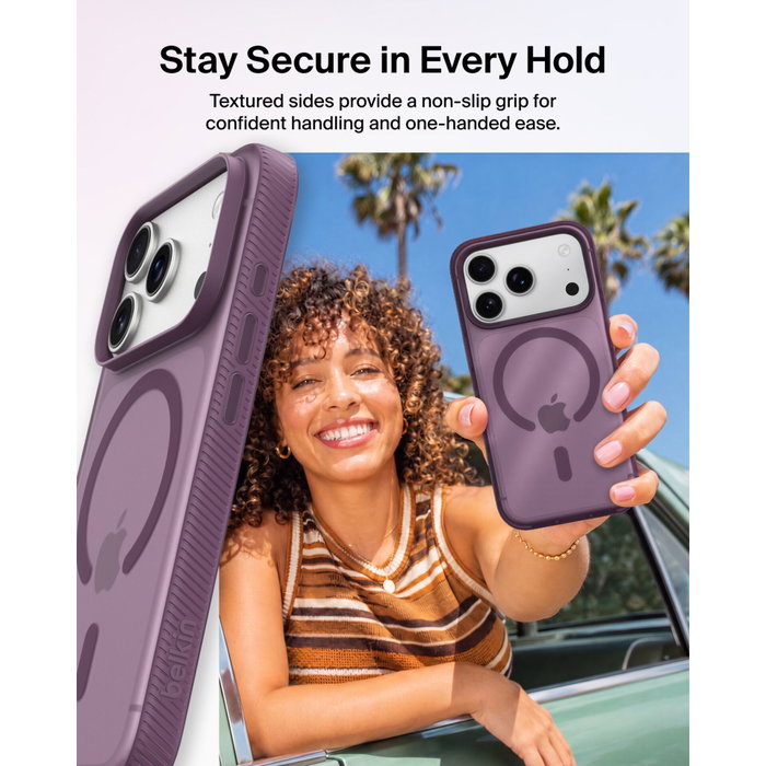 Belkin Grip Case pour iPhone 18 Pro / iPhone 17 Pro, Bourgogne