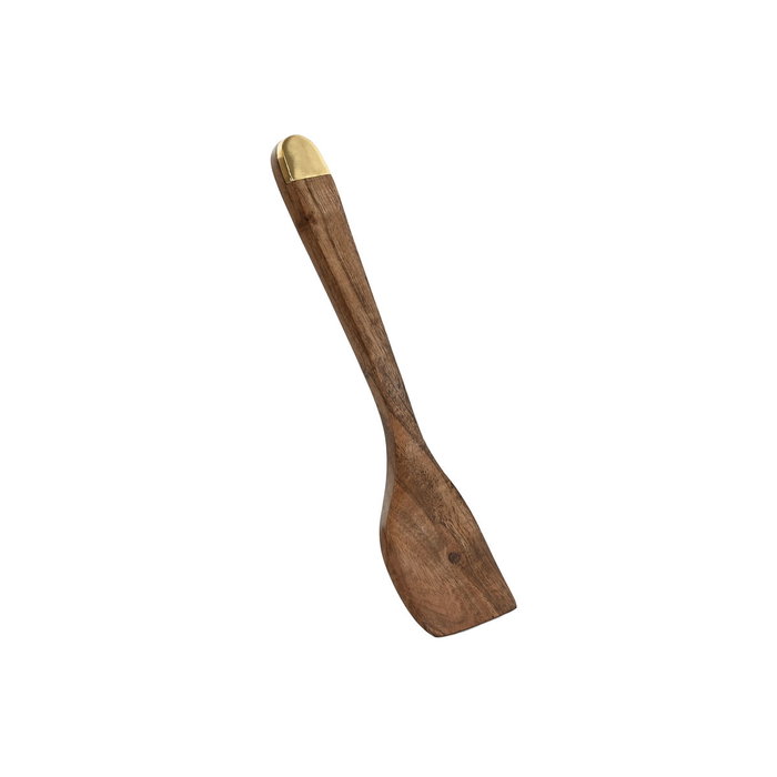 Pot pour ustensiles de cuisine Home ESPRIT Acier inoxydable Acacia 13 x 13 x 16,5 cm 4 Pièces