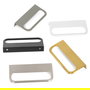 Viefe Tirador Rim - Poignée de meuble, design compact moderne, 96 mm entre fixations, 120 mm de long, finitions : nickel brossé, laiton, blanc mat, noir mat, gris mousse