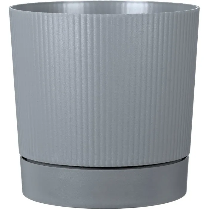 Garden Id Pot de fleurs avec réserve Lino - Gris pure - Ø 47 cm - 43 L Garden Id Pot de fleurs avec réserve Lino - Gris pure - Ø 47 cm - 43 L