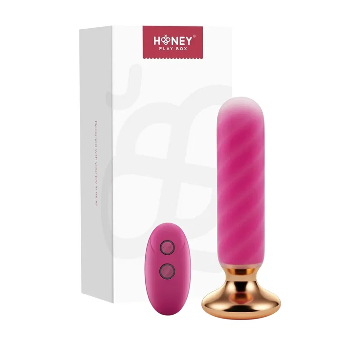 Honey Play Box Rose Twister - Bouchon anal vibrant rose rechargeable