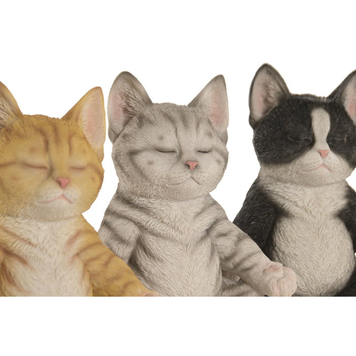 Home ESPRIT Figurine Décorative Chats Multicouleur (3 Unités)