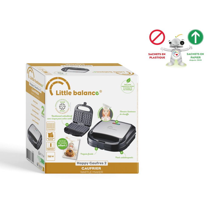 Little Balance Happy Gaufres 2 - Gaufrier Inox/noir Little Balance Happy Gaufres 2 - Gaufrier Inox/noir