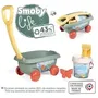 Smoby Life - Chariot de plage garni pour enfant avec seau, pelle, râteau, tamis et moule à sable - Jouet recyclable fabriqué en France - Dès 18 mois
