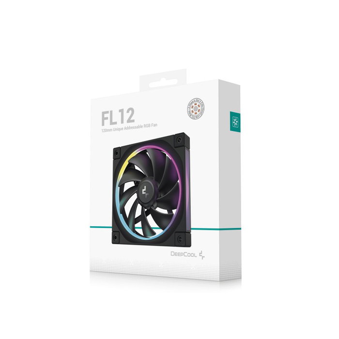 DeepCool Ventilateur de Boîtier FL12 ARGB 120 mm Noir PWM Silencieux