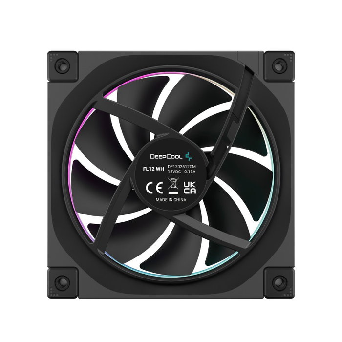 DeepCool Ventilateur de Boîtier FL12 ARGB 120 mm Noir PWM Silencieux