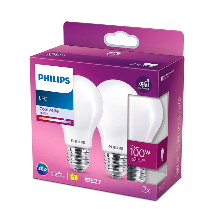 Philips Bombilla standard LED E27 10,5 W (Pack de 2) Philips Bombilla standard LED E27 10,5 W (Pack de 2)