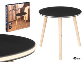 Giftdecor Table d'Appoint 40 cm avec LED Noire (Set de 6)