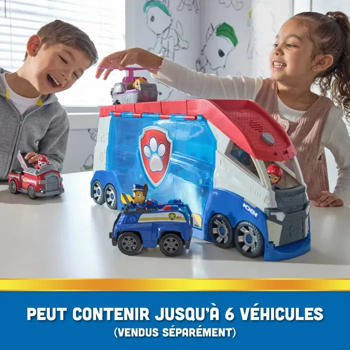 Spin Master - Camion Pat' Patrouilleur 3.0 La Pat' Patrouille - Véhicule interactif transformable en centre de commandement avec lanceurs - Plus de 70 cm