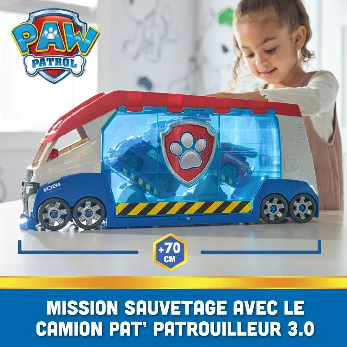 Spin Master - Camion Pat' Patrouilleur 3.0 La Pat' Patrouille - Véhicule interactif transformable en centre de commandement avec lanceurs - Plus de 70 cm