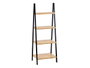 Berilo Étagère Échelle 4 Niveaux Bambou Noir Naturel 112x30x3.5 cm
