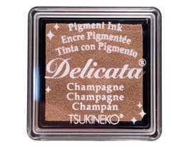 Tsukineko DELICATA Tampon encre Champagne métallique brillant 33x33mm