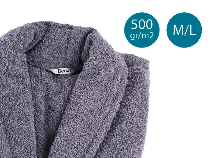 Berilo Peignoir Gris 500 g Taille L Coton 152x110 cm (Set de 6) Berilo Peignoir Gris 500 g Taille L Coton 152x110 cm (Set de 6)