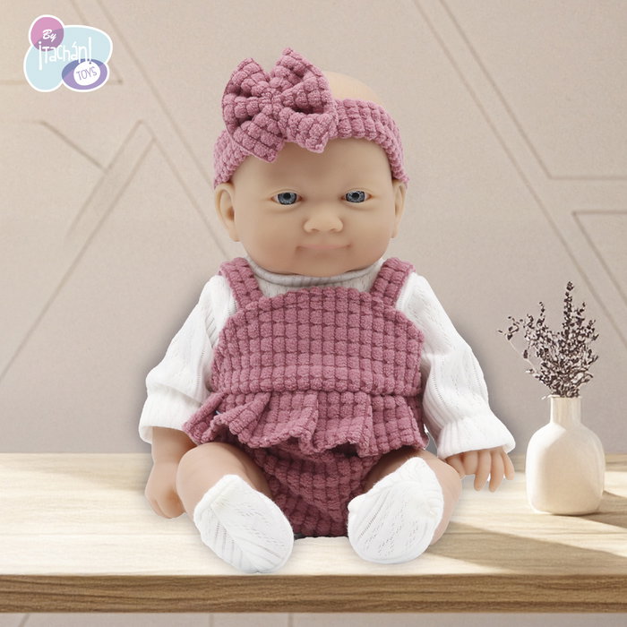 Tachan Poupée 26cm avec jupe et pantalon roses - Ensemble de jeu de rôle pour fille, à partir de 18 mois