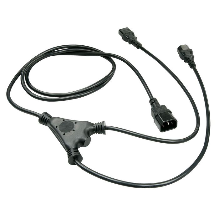 Lindy - Câble secteur de rallonge C14 vers 2x C13, 2 mètres, noir, pour environnement professionnel et domestique Lindy - Câble secteur de rallonge C14 vers 2x C13, 2 mètres, noir, pour environnement professionnel et domestique