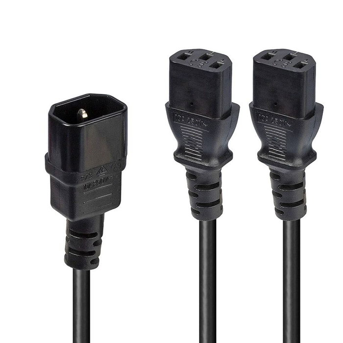 Lindy Câble d'alimentation C14 vers 2x C13, 2 m, noir Lindy Câble d'alimentation C14 vers 2x C13, 2 m, noir