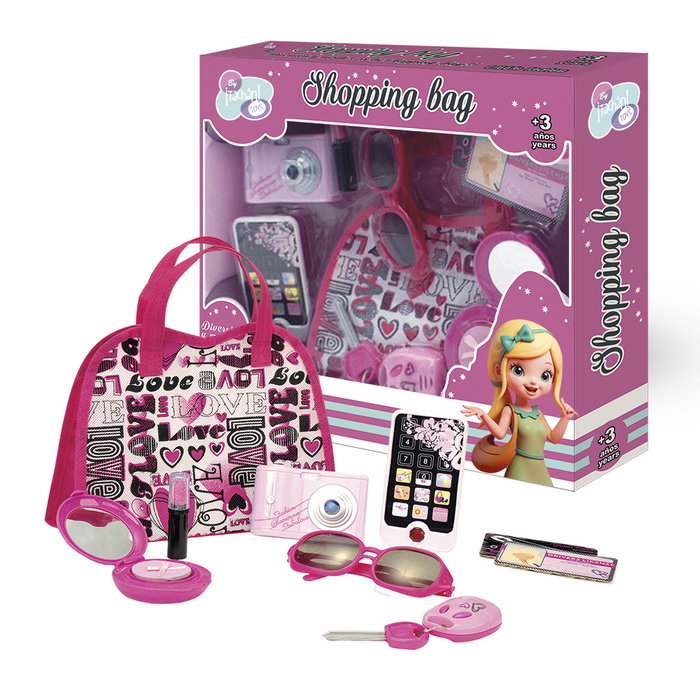 TACHAN B1322 - Jeu d'imitation et de beauté pour enfant avec sac à main, appareil photo, téléphone, lunettes de soleil et accessoires, à partir de 3 ans TACHAN B1322 - Jeu d'imitation et de beauté pour enfant avec sac à main, appareil photo, téléphone, lunettes de soleil et accessoires, à partir de 3 ans