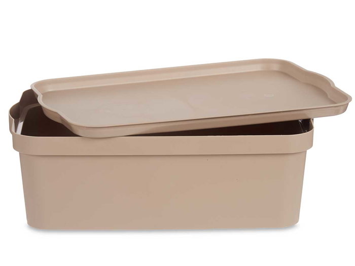 Kipit Boîte de Rangement en Plastique avec Couvercle 14L Beige 29,5 x 14,5 x 45 cm (Set de 12) Kipit Boîte de Rangement en Plastique avec Couvercle 14L Beige 29,5 x 14,5 x 45 cm (Set de 12)