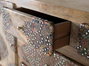 GINER Y COLOMER Aparador Buffet en Bois de Mango Massif avec Détails à la Main - 148 cm de Large, Design Contemporain, Décorations Artisanales Ethniques, Multiples Tiroirs