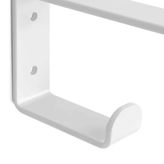 Emuca Jeu de supports pour étagères en bois Shelf avec cintre intégré, Acier, Peint en blanc Emuca Jeu de supports pour étagères en bois Shelf avec cintre intégré, Acier, Peint en blanc