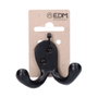 Edm Colgador doble de forja negro 7,5 x 5 cm