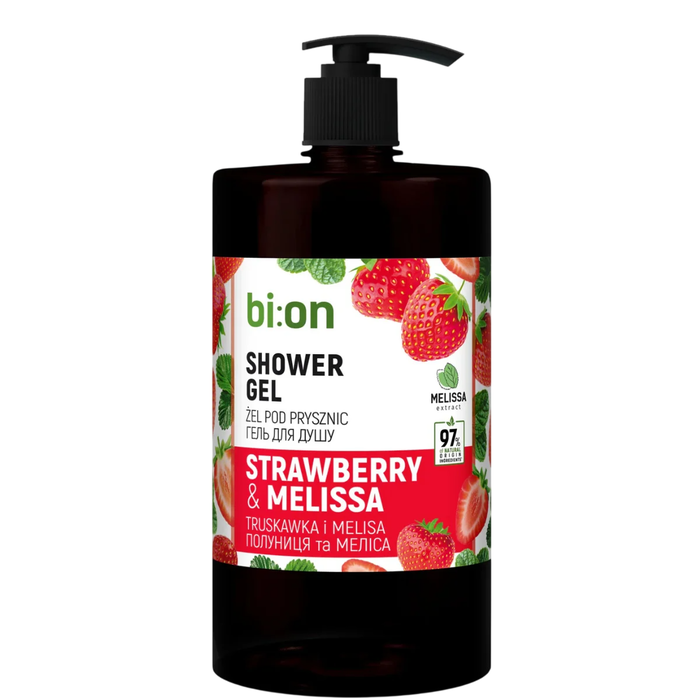 Bio Naturell Gel Douche Bio à la Fraise et Mélisse pour Tous Types de Peau 946 ml