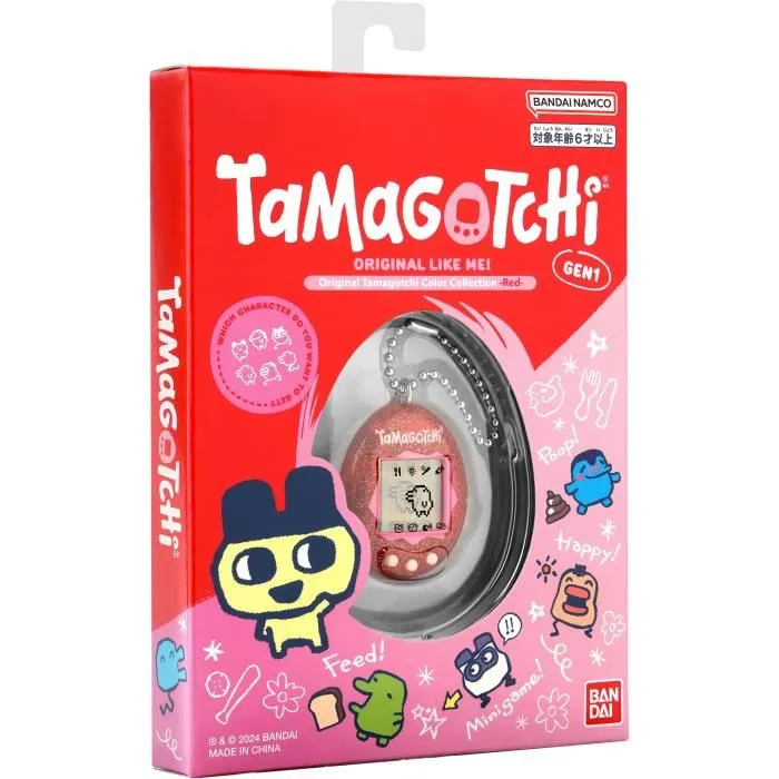 Bandai Tamagotchi Original - 46006 Color Collection - Rouge - Animal de compagnie virtuel rétro Bandai Tamagotchi Original - 46006 Color Collection - Rouge - Animal de compagnie virtuel rétro