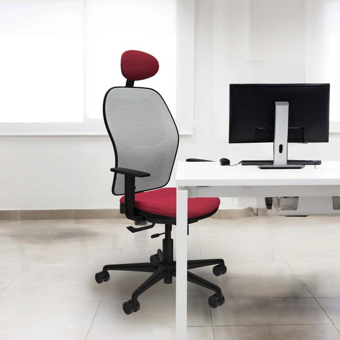 Piqueras y Crespo Chaise de Bureau Jorquera avec Appui-tête Marron et Bleu Piqueras y Crespo Chaise de Bureau Jorquera avec Appui-tête Marron et Bleu