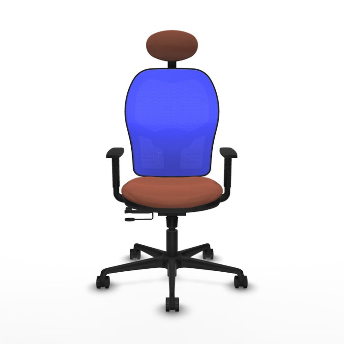 Piqueras y Crespo Chaise de Bureau Jorquera avec Appui-tête Marron et Bleu Piqueras y Crespo Chaise de Bureau Jorquera avec Appui-tête Marron et Bleu