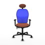 Piqueras y Crespo Chaise de Bureau Jorquera avec Appui-tête Marron et Bleu