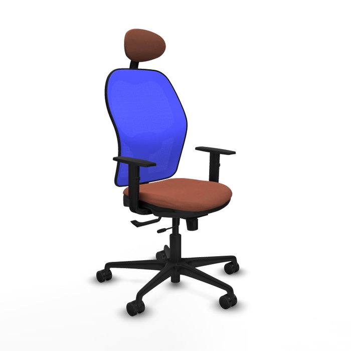 Piqueras y Crespo Chaise de Bureau Jorquera avec Appui-tête Marron et Bleu Piqueras y Crespo Chaise de Bureau Jorquera avec Appui-tête Marron et Bleu