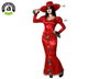 Atosa Déguisement Catrina avec Robe Longue Rouge et Chapeau à Fleurs