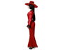 Atosa Déguisement Catrina avec Robe Longue Rouge et Chapeau à Fleurs