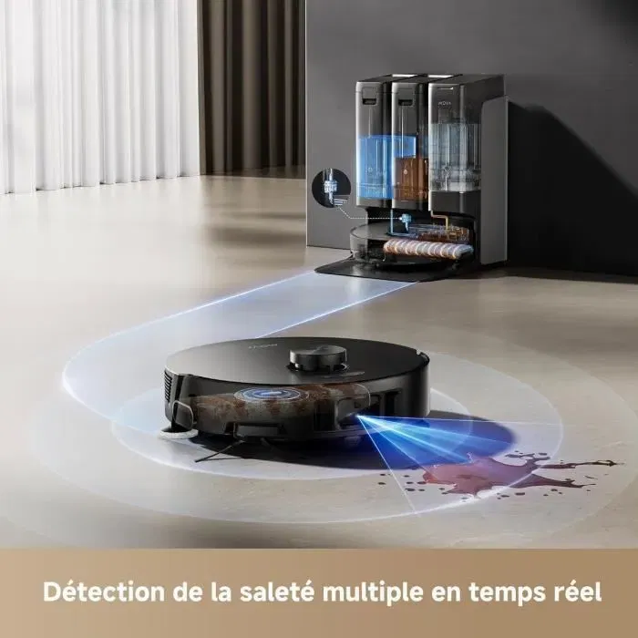 Mova Aspirateur Robot Laveur Z50 Ultra avec Aspiration 19000 Pa et Détection en Temps Réel Mova Aspirateur Robot Laveur Z50 Ultra avec Aspiration 19000 Pa et Détection en Temps Réel