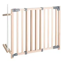 Roba Safety Up Barrière de Sécurité Bébé Escalier Bois Massif Ajustable 93.5 à 120.5 cm Porte à Fermeture Automatique Magnétique