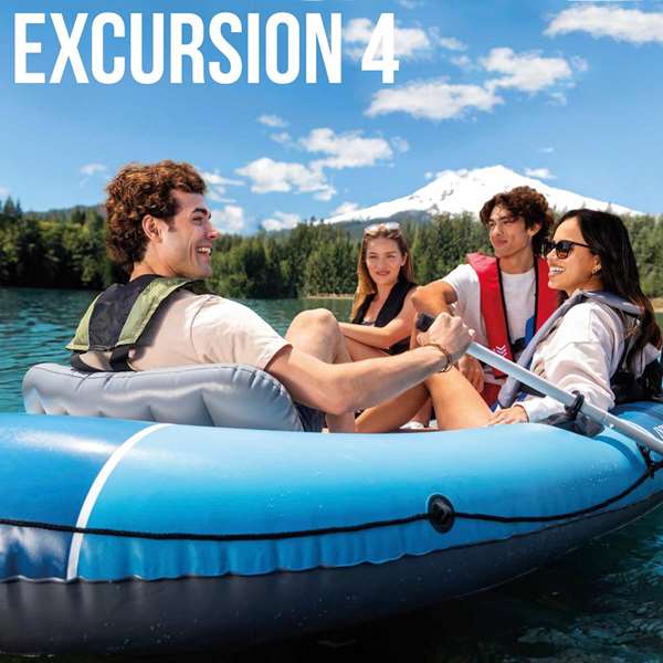 Intex Barco Excursion 4 personnes avec rames en aluminium et pompe